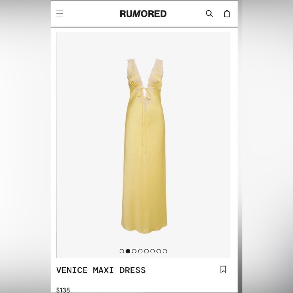 Rumored Yellow Maxi Dress with White Lace - Picture 4 of 10